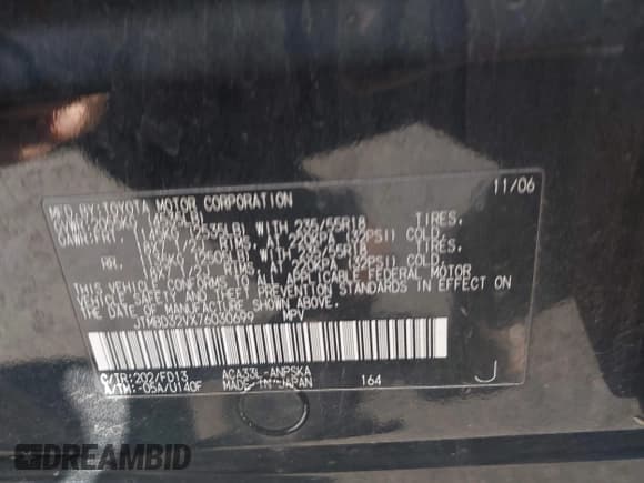 ✅ 2007 Toyota RAV4 Sport • VIN: JTMBD32VX76030699 • Лот: 43585542. Опубликован ранее на IAAI с пробегом 252 328 миль. Бесплатный доступ к архиву аукционных продаж из США и подробный отчёт об истории автомобиля на DreamBid. Изображение 9.