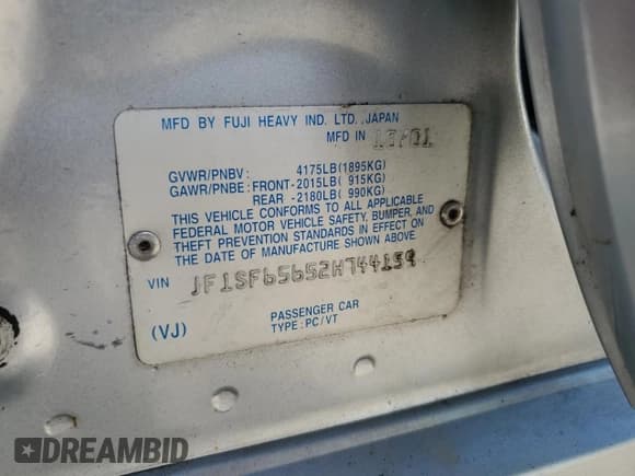 ✅ 2002 Subaru Forester S • VIN: JF1SF65652H744159 • Lot: 71246254. Listed on Copart with 115,469 mi. Free auction sales archive from the USA and detailed vehicle history report at DreamBid. Image 13.