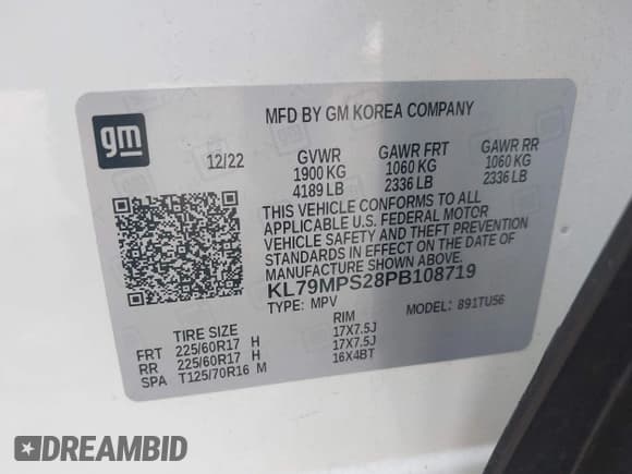 ✅ 2023 Chevrolet TrailBlazer LT • VIN: KL79MPS28PB108719 • Лот: 43568695. Опубликован ранее на IAAI с пробегом 44 059 миль. Бесплатный доступ к архиву аукционных продаж из США и подробный отчёт об истории автомобиля на DreamBid. Изображение 9.