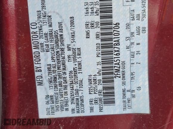 ✅ 2007 Ford Freestar SE • VIN: 2FMZA516X7BA10706 • Lot: 50048655. Wystawiony na Copart z przebiegiem Nie podano. Bezpłatny archiwum sprzedaży aukcyjnych z USA i szczegółowy raport historii pojazdu na DreamBid. Zdjęcie 15.