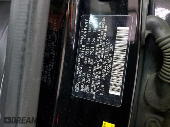 ✅ 2015 Hyundai Genesis 3.8L • VIN: KMHGN4JE2FU016702 • Lot: 86109634. Wystawiony na Copart z przebiegiem 103 303 mil. Bezpłatny archiwum sprzedaży aukcyjnych z USA i szczegółowy raport historii pojazdu na DreamBid. Zdjęcie 15.