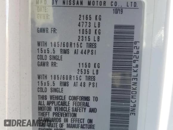 ✅ 2020 Nissan NV200 SV • VIN: 3N6CM0KN3LK692629 • Lot: 81897665. Wystawiony na Copart z przebiegiem 99 410 mil. Bezpłatny archiwum sprzedaży aukcyjnych z USA i szczegółowy raport historii pojazdu na DreamBid. Zdjęcie 12.