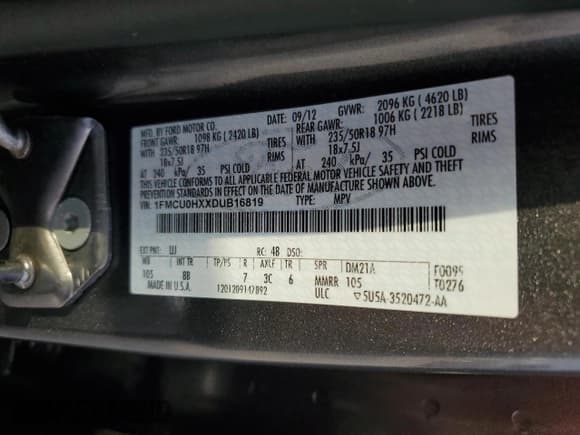 ✅ 2013 Ford Escape SEL • VIN: 1FMCU0HXXDUB16819 • Лот: 94007485. Опубликован ранее на Copart с пробегом 160 711 миль. Бесплатный доступ к архиву аукционных продаж из США и подробный отчёт об истории автомобиля на DreamBid. Изображение 13.