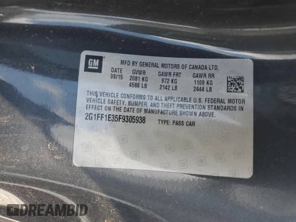 2015 Chevrolet Camaro LT с VIN 2G1FF1E35F9305938, выставлен на аукционе Copart как лот 71477025 с пробегом 124 391 миль миль и Списание • Salvage title. История ставок и продаж доступна на DreamBid. Изображение 12.