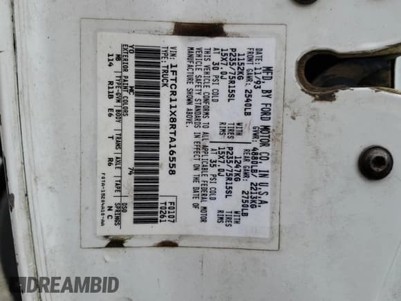 ✅ 1994 Ford Ranger Splash • VIN: 1FTCR11X8RTA16558 • Лот: 72448934. Опубликован ранее на Copart с пробегом 61 673 миль. Бесплатный доступ к архиву аукционных продаж из США и подробный отчёт об истории автомобиля на DreamBid. Изображение 12.