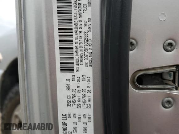 ✅ 2012 Ram 2500 ST • VIN: 3C6TD5HT0CG282631 • Lot: 93089575. Listed on Copart with 263,190 mi. Free auction sales archive from the USA and detailed vehicle history report at DreamBid. Image 13.