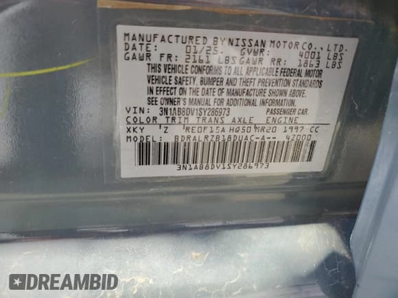 ✅ 2025 Nissan Sentra SR • VIN: 3N1AB8DV1SY286973 • Lot: 91828315. Wystawiony na Copart z przebiegiem 27 649 mil. Bezpłatny archiwum sprzedaży aukcyjnych z USA i szczegółowy raport historii pojazdu na DreamBid. Zdjęcie 12.