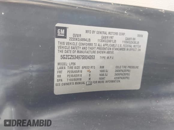 ✅ 2007 Saturn VUE V6 • VIN: 5GZCZ53497S834263 • Lot: 42376082. Wystawiony na IAAI z przebiegiem 163 909 mil. Bezpłatny archiwum sprzedaży aukcyjnych z USA i szczegółowy raport historii pojazdu na DreamBid. Zdjęcie 9.