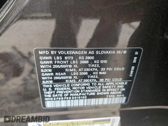 ✅ 2016 Volkswagen Touareg Sport • VIN: WVGEF9BP3GD013102 • Lot: 53333375. Wystawiony na Copart z przebiegiem Nie podano. Bezpłatny archiwum sprzedaży aukcyjnych z USA i szczegółowy raport historii pojazdu na DreamBid. Zdjęcie 13.