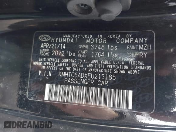 ✅ 2014 Hyundai Veloster • VIN: KMHTC6ADXEU213185 • Lot: 41704012. Wystawiony na IAAI z przebiegiem 144 905 mil. Bezpłatny archiwum sprzedaży aukcyjnych z USA i szczegółowy raport historii pojazdu na DreamBid. Zdjęcie 9.