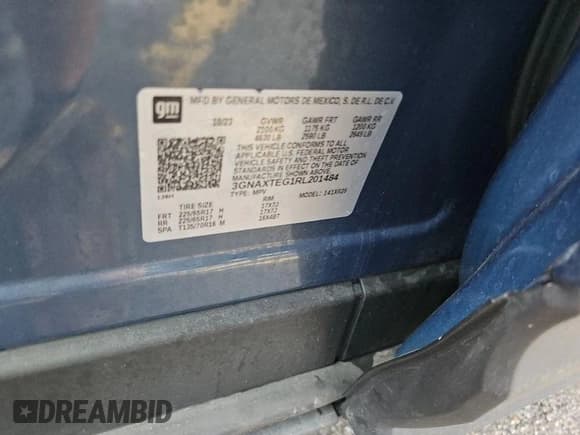 ✅ 2024 Chevrolet Equinox LT • VIN: 3GNAXTEG1RL201484 • Lot: 43786464. Listed on IAAI with 55,448 mi. Free auction sales archive from the USA and detailed vehicle history report at DreamBid. Image 8.