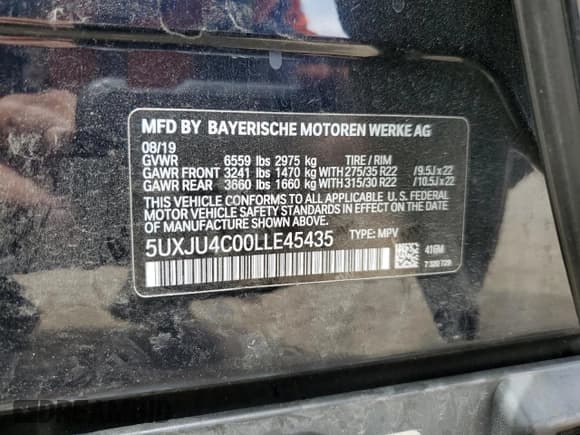 ✅ 2020 BMW X5 M50i • VIN: 5UXJU4C00LLE45435 • Лот: 63341715. Опубликован ранее на Copart с пробегом 51 075 миль. Бесплатный доступ к архиву аукционных продаж из США и подробный отчёт об истории автомобиля на DreamBid. Изображение 14.