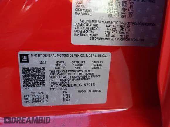 2020 Chevrolet Silverado 1500 LT with VIN 3GCPWCEDXLG197916, listed as a Copart auction lot 86848955 with 71,387 mi miles and Salvage title. Bid and sale history available at DreamBid. Image 12.