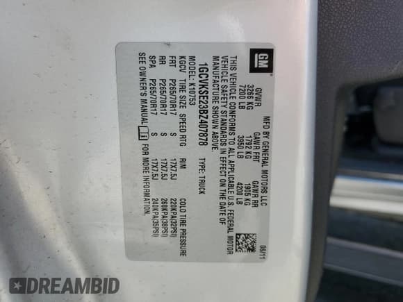 ✅ 2011 Chevrolet Silverado 1500 LT • VIN: 1GCVKSE23BZ407878 • Lot: 53903805. Listed on Copart with 116,192 mi. Free auction sales archive from the USA and detailed vehicle history report at DreamBid. Image 12.