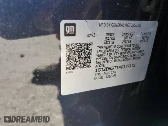 2023 Chevrolet Malibu LT z VIN 1G1ZD5ST1PF177172, wystawiony jako Copart lot #80805585 z przebiegiem 52 984 mil mil oraz Szkoda całkowita • Salvage title. Historia ofert i sprzedaży dostępna na DreamBid. Obrazek 13.