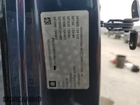 ✅ 2019 Chevrolet Silverado 1500 • VIN: 1GCPWFEDXKZ161658 • Лот: 51534115. Опубликован ранее на Copart с пробегом Не указан. Бесплатный доступ к архиву аукционных продаж из США и подробный отчёт об истории автомобиля на DreamBid. Изображение 12.