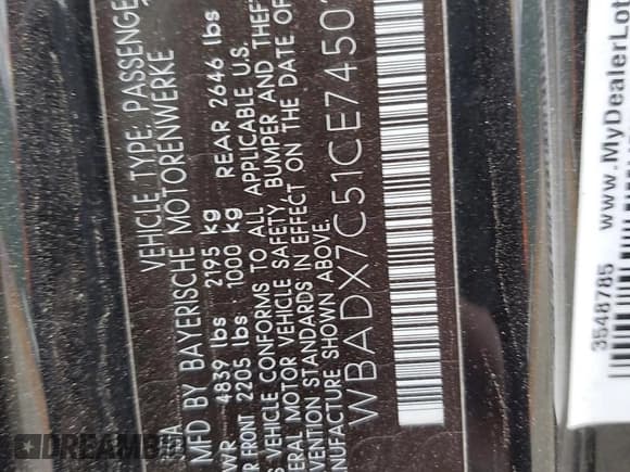 ✅ 2012 BMW 3 Series 335i • VIN: WBADX7C51CE745020 • Lot: 91772895. Listed on Copart with Not provided. Free auction sales archive from the USA and detailed vehicle history report at DreamBid. Image 13.