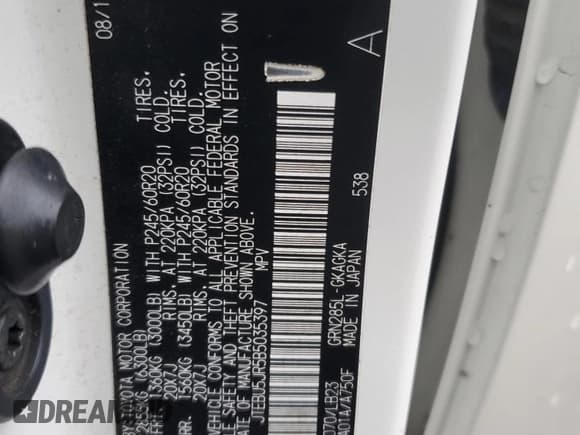 ✅ 2011 Toyota 4Runner SR5 • VIN: JTEBU5JR5B5035397 • Lot: 92318565. Listed on Copart with 228,147 mi. Free auction sales archive from the USA and detailed vehicle history report at DreamBid. Image 13.