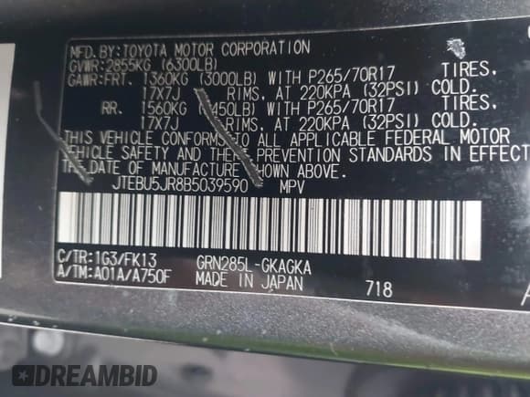 ✅ 2011 Toyota 4Runner Trail • VIN: JTEBU5JR8B5039590 • Лот: 43295618. Опубликован ранее на IAAI с пробегом 175 003 миль. Бесплатный доступ к архиву аукционных продаж из США и подробный отчёт об истории автомобиля на DreamBid. Изображение 9.