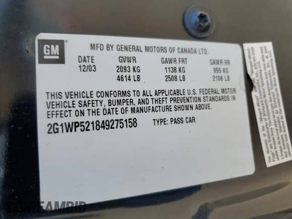 ✅ 2004 Chevrolet Impala SS Supercharged • VIN: 2G1WP521849275158 • Лот: 77686414. Размещён на Copart с пробегом 115 320 миль миль. Получите бесплатный доступ к архиву аукционных продаж из США и посмотрите подробный отчёт об истории автомобиля на DreamBid. Изображение 12.