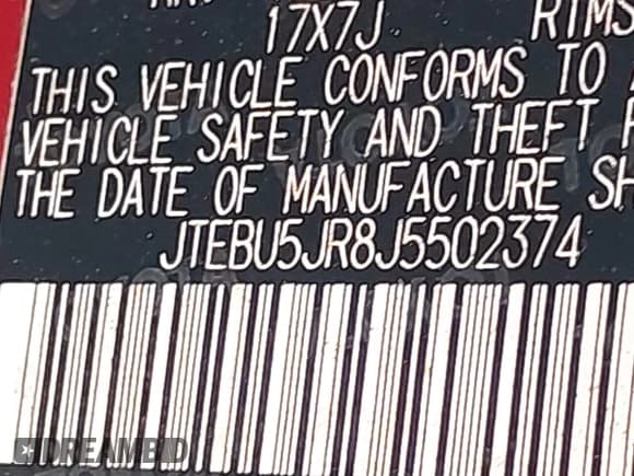 ✅ 2018 Toyota 4Runner SR5 • VIN: JTEBU5JR8J5502374 • Lot: 43429704. Wystawiony na IAAI z przebiegiem 85 005 mil. Bezpłatny archiwum sprzedaży aukcyjnych z USA i szczegółowy raport historii pojazdu na DreamBid. Zdjęcie 9.