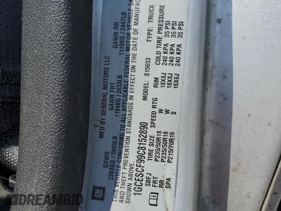 ✅ 2012 Chevrolet Colorado 1LT • VIN: 1GCESCF99C8152890 • Лот: 64956955. Опубликован ранее на Copart с пробегом 125 934 миль. Бесплатный доступ к архиву аукционных продаж из США и подробный отчёт об истории автомобиля на DreamBid. Изображение 13.