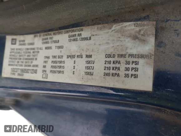 ✅ 2005 Chevrolet Colorado LS Z85 • VIN: 1GCDT196058212248 • Lot: 43579098. Listed on IAAI with Not provided. Free auction sales archive from the USA and detailed vehicle history report at DreamBid. Image 9.