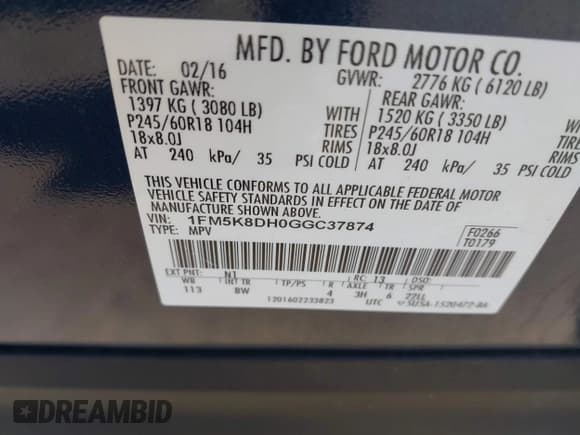 ✅ 2016 Ford Explorer XLT • VIN: 1FM5K8DH0GGC37874 • Lot: 43916434. Wystawiony na IAAI z przebiegiem 204 047 mil. Bezpłatny archiwum sprzedaży aukcyjnych z USA i szczegółowy raport historii pojazdu na DreamBid. Zdjęcie 9.