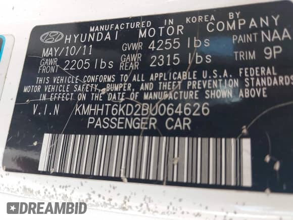 2011 Hyundai Genesis Coupe Premium с VIN KMHHT6KD2BU064626, выставлен на аукционе IAAI как лот 41531773 с пробегом 114 502 миль миль и . История ставок и продаж доступна на DreamBid. Изображение 9.