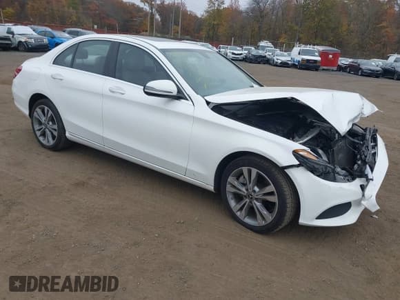 ✅ 2018 Mercedes-Benz C 300 • VIN: 55SWF4KB3JU281341 • Lot: 43571454. Listed on IAAI with 65,609 mi. Free auction sales archive from the USA and detailed vehicle history report at DreamBid. Image 1.
