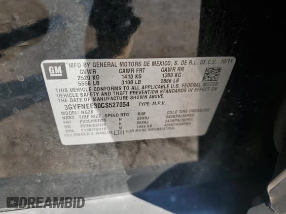 ✅ 2012 Cadillac SRX Performance Collection • VIN: 3GYFNEE30CS527054 • Lot: 89687245. Wystawiony na Copart z przebiegiem 197 869 mil. Bezpłatny archiwum sprzedaży aukcyjnych z USA i szczegółowy raport historii pojazdu na DreamBid. Zdjęcie 13.