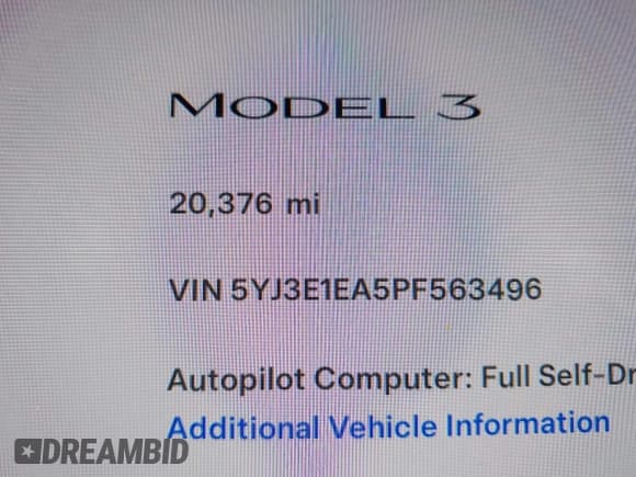 ✅ 2023 Tesla Model 3 • VIN: 5YJ3E1EA5PF563496 • Lot: 41541727. Wystawiony na IAAI z przebiegiem 20 375 mil. Bezpłatny archiwum sprzedaży aukcyjnych z USA i szczegółowy raport historii pojazdu na DreamBid. Zdjęcie 15.