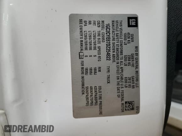 ✅ 2013 Chevrolet Silverado 1500 • VIN: 1GC2CYE87DZ254822 • Лот: 54237485. Опубликован ранее на Copart с пробегом 201 230 миль. Бесплатный доступ к архиву аукционных продаж из США и подробный отчёт об истории автомобиля на DreamBid. Изображение 12.