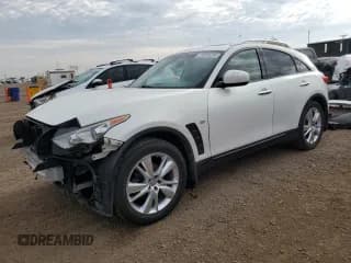 ✅ 2014 Infiniti QX70 • VIN: JN8CS1MWXEM410174 • Lot: 70938245. Listed on Copart with 104,338 mi. Free auction sales archive from the USA and detailed vehicle history report at DreamBid. Image 1.