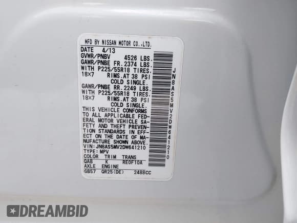 ✅ 2013 Nissan Rogue S • VIN: JN8AS5MV2DW641210 • Lot: 42502292. Wystawiony na IAAI z przebiegiem 126 993 mil. Bezpłatny archiwum sprzedaży aukcyjnych z USA i szczegółowy raport historii pojazdu na DreamBid. Zdjęcie 9.