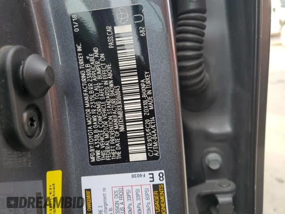 ✅ 2018 Toyota C-HR XLE • VIN: NMTKHMBX8JR060043 • Lot: 90953815. Wystawiony na Copart z przebiegiem 128 859 mil. Bezpłatny archiwum sprzedaży aukcyjnych z USA i szczegółowy raport historii pojazdu na DreamBid. Zdjęcie 12.