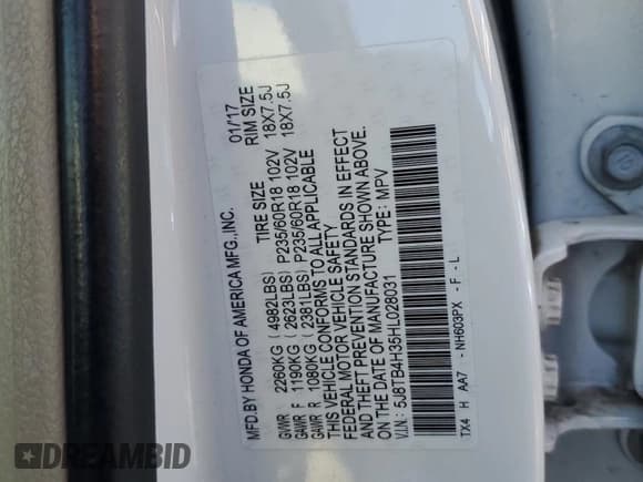 ✅ 2017 Acura RDX • VIN: 5J8TB4H35HL028031 • Lot: 91111585. Wystawiony na Copart z przebiegiem 125 877 mil. Bezpłatny archiwum sprzedaży aukcyjnych z USA i szczegółowy raport historii pojazdu na DreamBid. Zdjęcie 13.