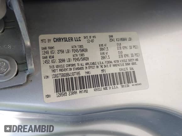 2008 Dodge Nitro R/T с VIN 1D8GT58688W187705, выставлен на аукционе IAAI как лот 42088537 с пробегом 132 538 миль миль и . История ставок и продаж доступна на DreamBid. Изображение 9.