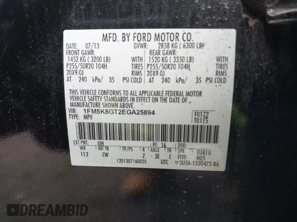 ✅ 2014 Ford Explorer Sport • VIN: 1FM5K8GT2EGA25894 • Lot: 41731927. Wystawiony na IAAI z przebiegiem 137 291 mil. Bezpłatny archiwum sprzedaży aukcyjnych z USA i szczegółowy raport historii pojazdu na DreamBid. Zdjęcie 9.