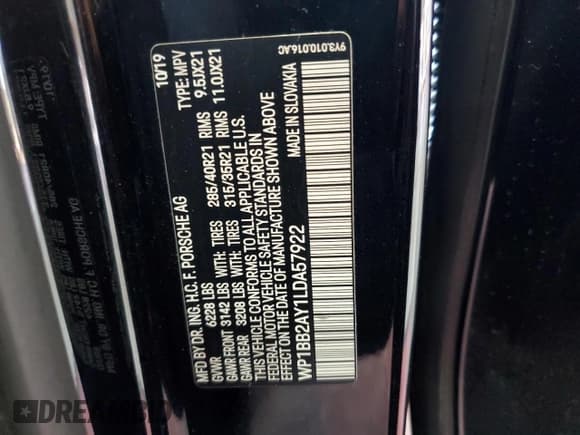 ✅ 2020 Porsche Cayenne S • VIN: WP1BB2AY1LDA57922 • Лот: 64539585. Опубликован ранее на Copart с пробегом 55 876 миль. Бесплатный доступ к архиву аукционных продаж из США и подробный отчёт об истории автомобиля на DreamBid. Изображение 14.