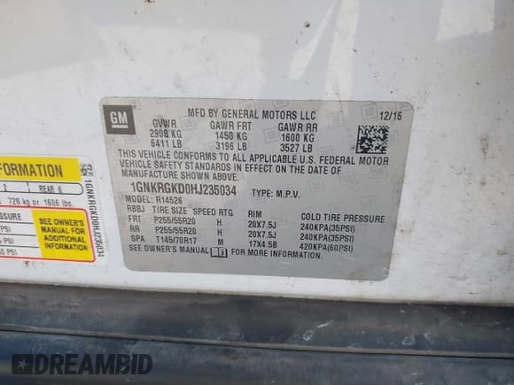 ✅ 2017 Chevrolet Traverse LT • VIN: 1GNKRGKD0HJ235034 • Lot: 43227154. Wystawiony na IAAI z przebiegiem Nie podano. Bezpłatny archiwum sprzedaży aukcyjnych z USA i szczegółowy raport historii pojazdu na DreamBid. Zdjęcie 9.