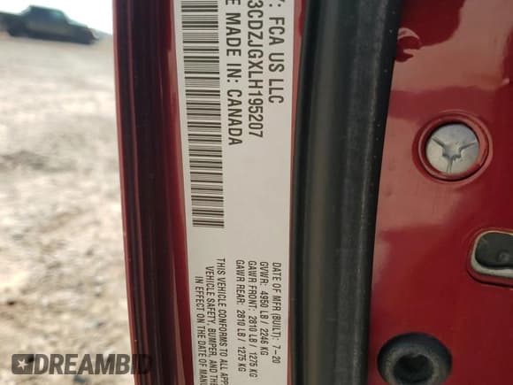 ✅ 2020 Dodge Challenger GT • VIN: 2C3CDZJGXLH195207 • Lot: 64196594. Wystawiony na Copart z przebiegiem 53 830 mil. Bezpłatny archiwum sprzedaży aukcyjnych z USA i szczegółowy raport historii pojazdu na DreamBid. Zdjęcie 12.