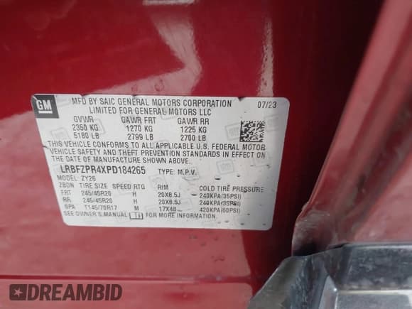 ✅ 2023 Buick Envision Essence • VIN: LRBFZPR4XPD184265 • Lot: 42293772. Wystawiony na IAAI z przebiegiem 36 535 mil. Bezpłatny archiwum sprzedaży aukcyjnych z USA i szczegółowy raport historii pojazdu na DreamBid. Zdjęcie 9.