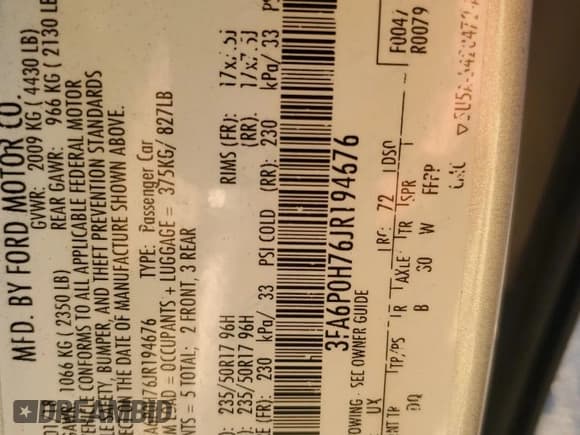 ✅ 2018 Ford Fusion SE • VIN: 3FA6P0H76JR194676 • Лот: 90403935. Опубликован ранее на Copart с пробегом 148 757 миль. Бесплатный доступ к архиву аукционных продаж из США и подробный отчёт об истории автомобиля на DreamBid. Изображение 12.