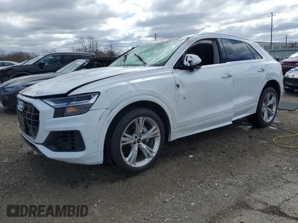 ✅ 2022 Audi Q8 Premium Plus • VIN: WA1BVBF19ND017136 • Lot: 53187265. Listed on Copart with 41,734 mi. Free auction sales archive from the USA and detailed vehicle history report at DreamBid. Image 1.