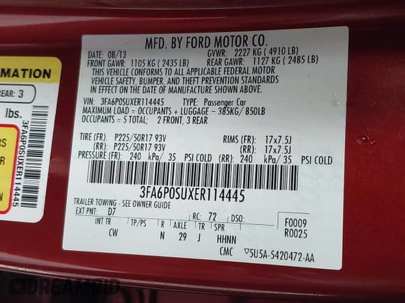 ✅ 2014 Ford Fusion Titanium • VIN: 3FA6P0SUXER114445 • Lot: 43727861. Listed on IAAI with 77,195 mi. Free auction sales archive from the USA and detailed vehicle history report at DreamBid. Image 9.