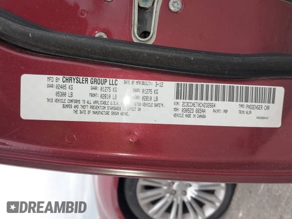 ✅ 2012 Chrysler 300 C • VIN: 2C3CCAET0CH232664 • Лот: 41992955. Опубликован ранее на IAAI с пробегом 81 789 миль. Бесплатный доступ к архиву аукционных продаж из США и подробный отчёт об истории автомобиля на DreamBid. Изображение 9.