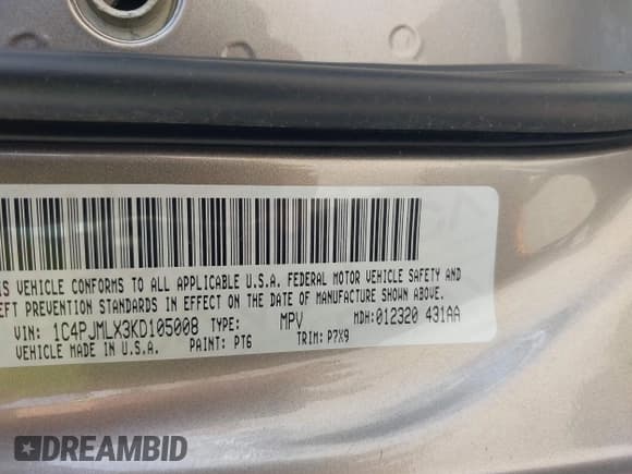 ✅ 2019 Jeep Cherokee Altitude • VIN: 1C4PJMLX3KD105008 • Lot: 42474013. Listed on IAAI with 82,122 mi. Free auction sales archive from the USA and detailed vehicle history report at DreamBid. Image 9.