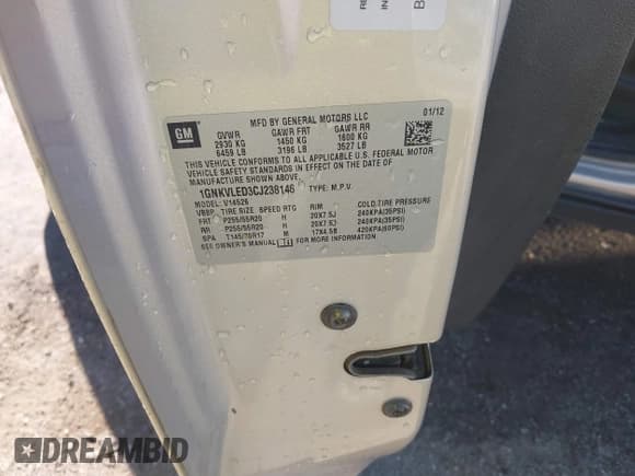 ✅ 2012 Chevrolet Traverse LTZ • VIN: 1GNKVLED3CJ238146 • Lot: 43528464. Wystawiony na IAAI z przebiegiem 230 680 mil. Bezpłatny archiwum sprzedaży aukcyjnych z USA i szczegółowy raport historii pojazdu na DreamBid. Zdjęcie 9.