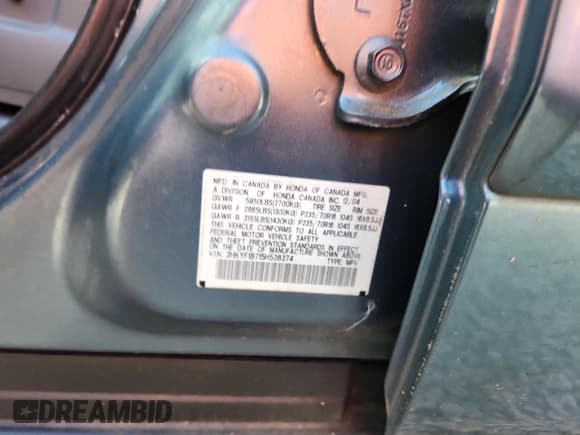 ✅ 2005 Honda Pilot EX-L • VIN: 2HKYF18715H528374 • Lot: 66381515. Wystawiony na Copart z przebiegiem 241 595 mil. Bezpłatny archiwum sprzedaży aukcyjnych z USA i szczegółowy raport historii pojazdu na DreamBid. Zdjęcie 14.